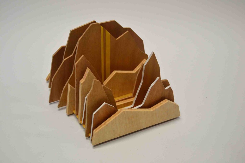 Le porte revue / vide poche éco-conçu en chutes de bois