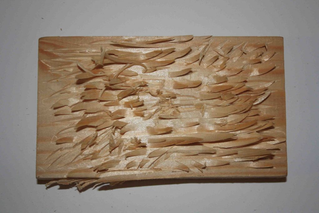 Réutiliser des chutes de bois pour créer des motifs qui valorise les spécificités du bois